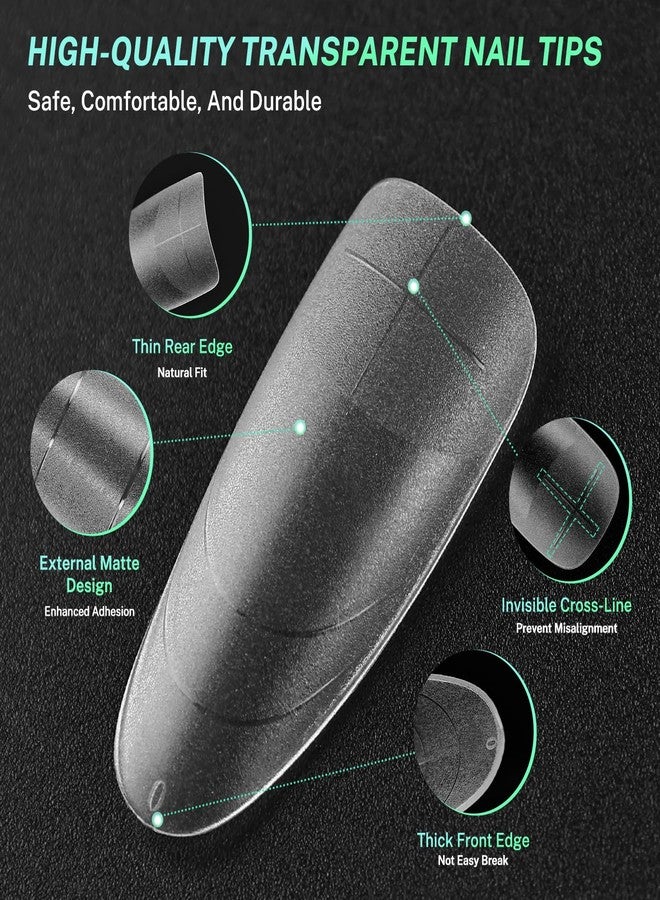 JODSONE Oval Fake Press on Nails Pre-shape Round Gel for Full Cover Acrylic Round Oval Full Nail Tips 12 Sizes 360Pcs for DIY at Home - Image 4